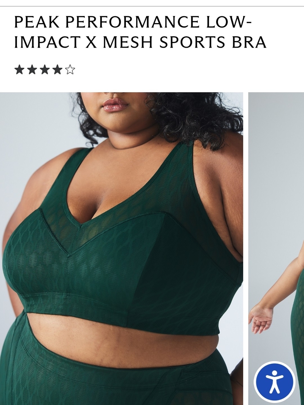Peak Performance Low-Impact X Mesh Sports Bra — Dark Green